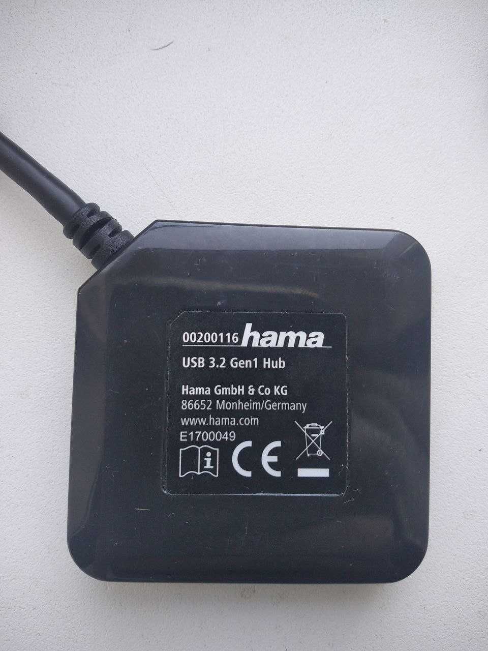 Концентратор USB3.2 USB-C Hama Black