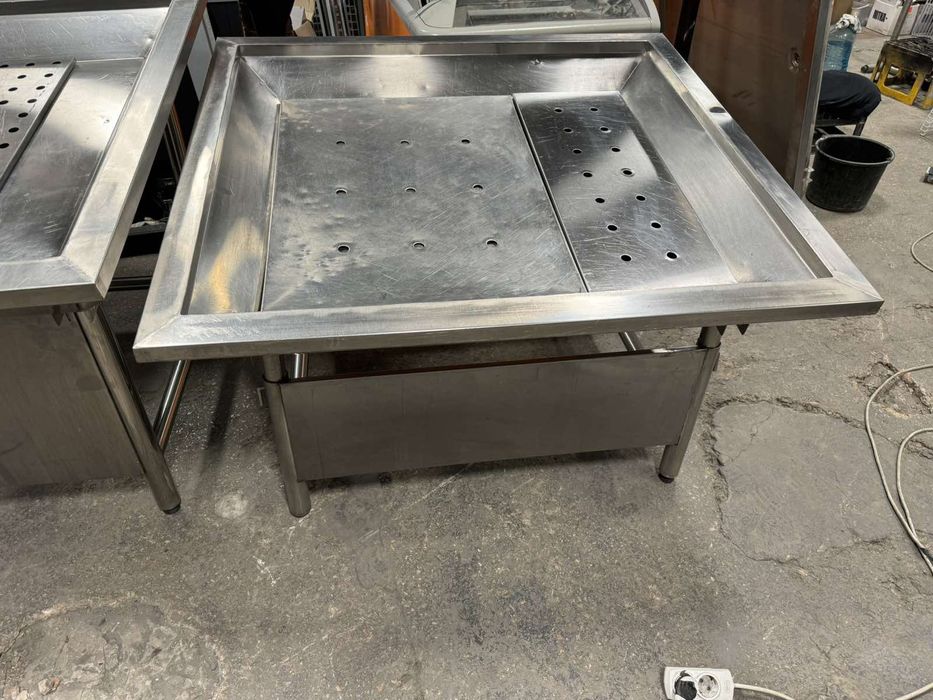 Стіл з нержавійки "риба на льоду"1.2м