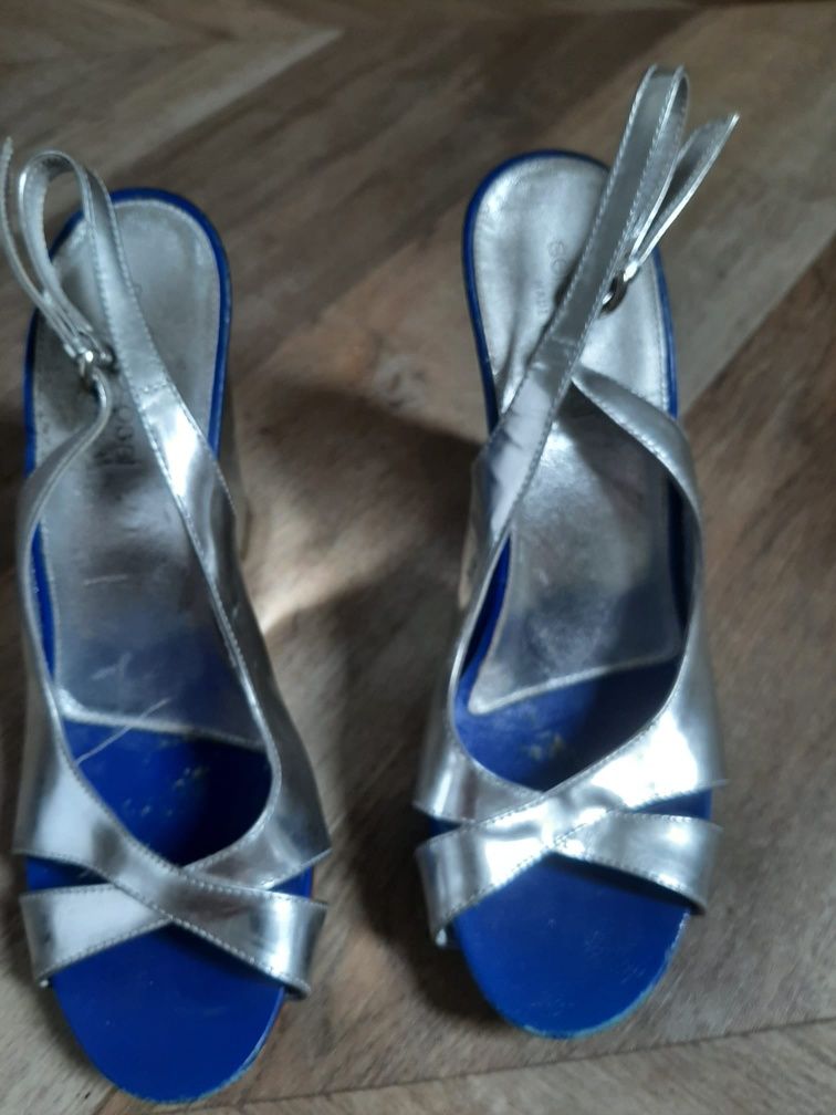 Sandalias prateadas sergio rossi