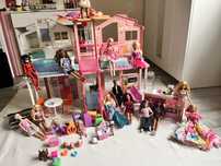 Wymarzony domek barbie+ lalki+ akcesoria