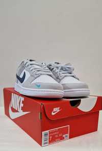 Nike Dunk LowWhite Mini Swoosh azul marinho cinza