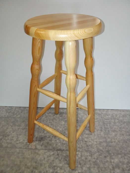 Taboret drewniany sosnowy 80 cm Barowy PRODUCENT MEBLI