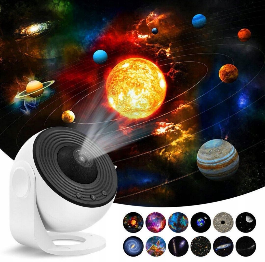 Projektor Gwiazd Lampka Nocna LED 12 Dysków Kosmos USB Planetarium