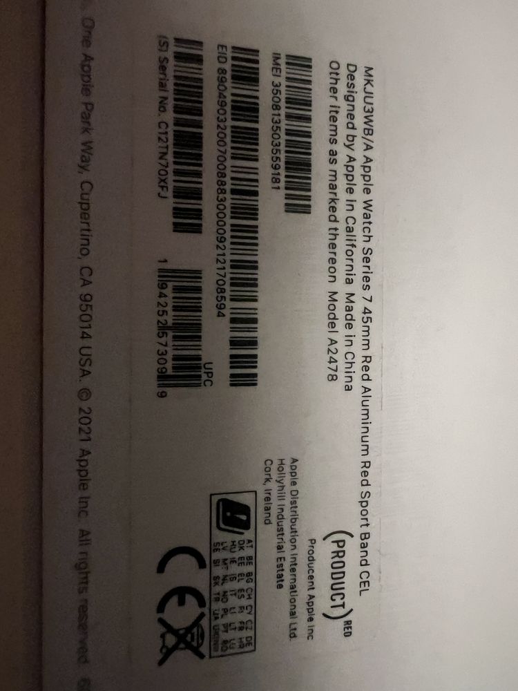 Applewatch 7+ cellular 45mm Red