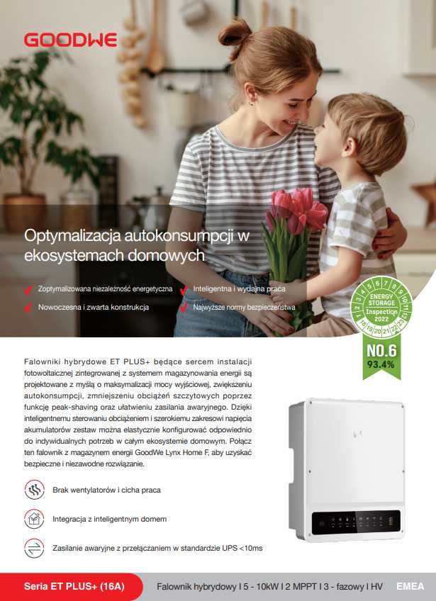 Falownik GoodWe GW10KN-ET PLUS+ ( 16A ) Hybryd Backup