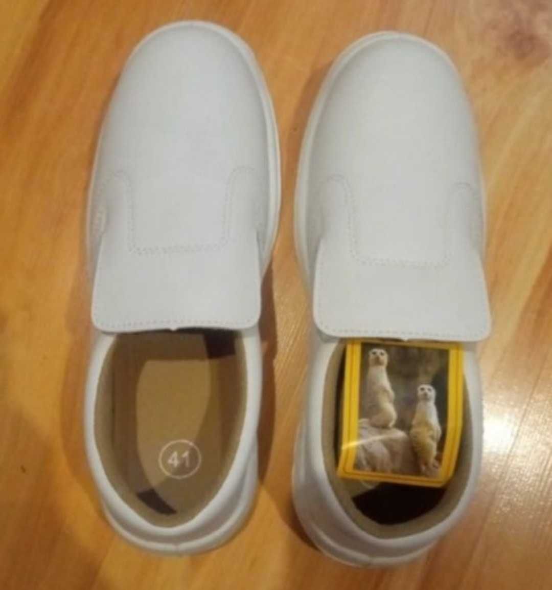 Białe buty, mokasyny, damskie