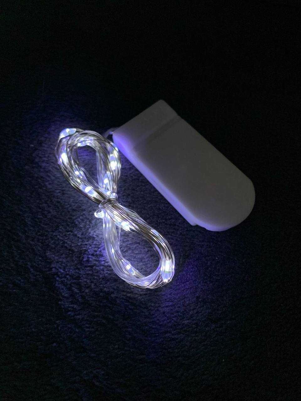 Гірлянда на батарейках та USB 2 метр 20 LED різні кольори гирлянда