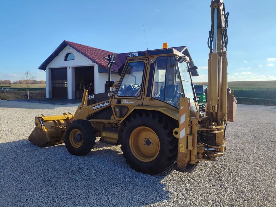 Caterpillar 428B , KOPARKO-ŁADOWARKA  , NOWE OPONY , Z FIRMY PAŃSTWOWEJ , STAN SUPER  pierwszy właściciel , case , cat , jcb ,