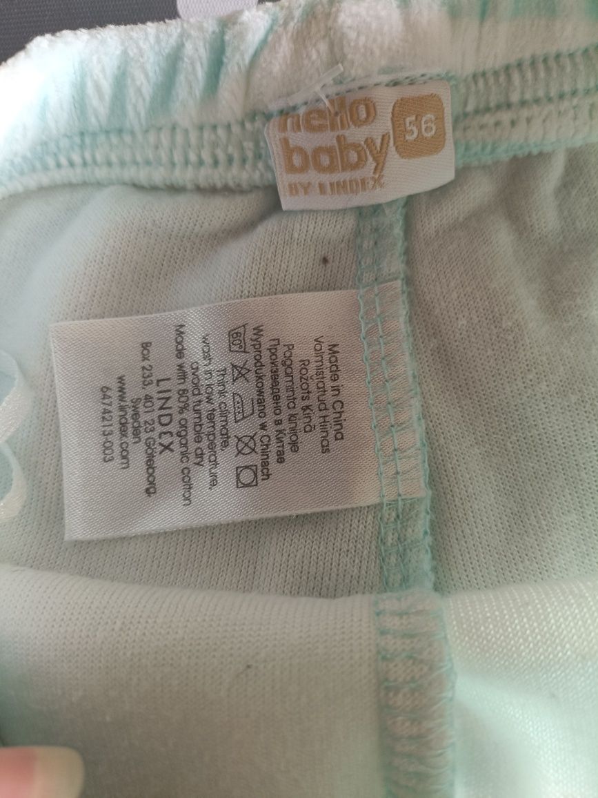 Spodnie welurowe niemowlęce rozmiar 56. Lindex