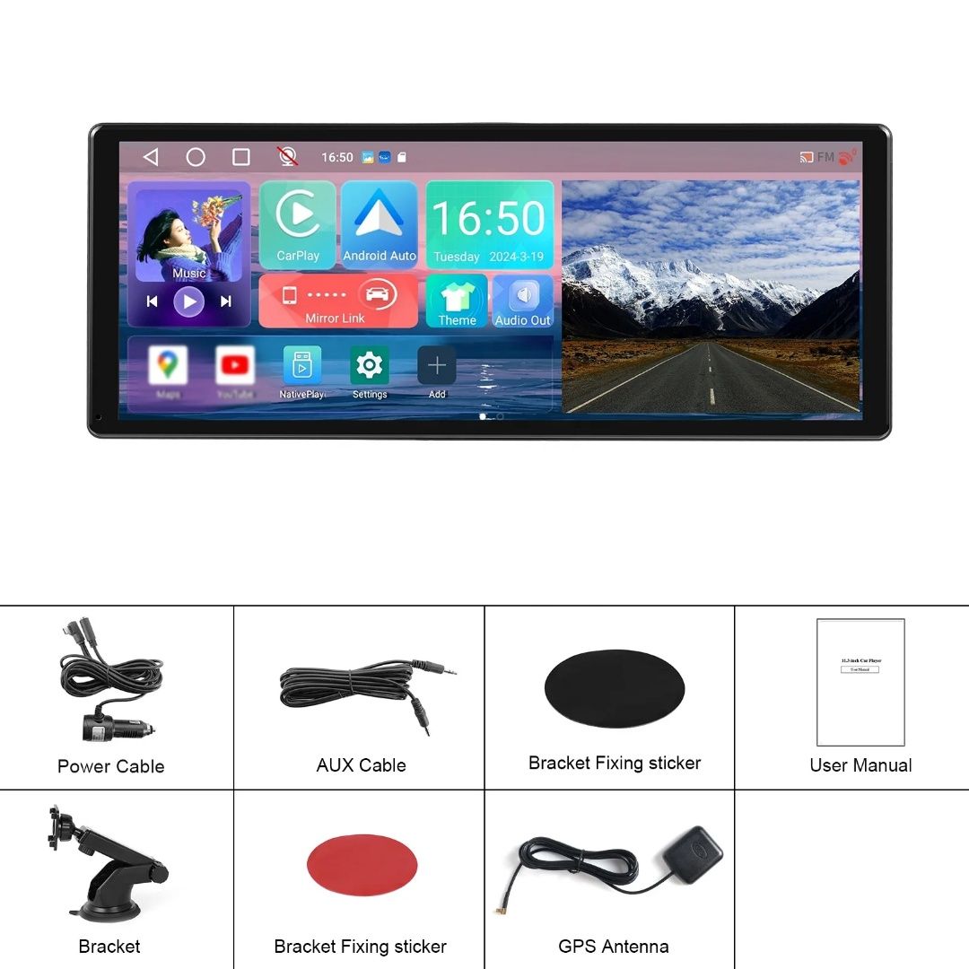 Rádio Portátil 11" CARPLAY Android Auto  2/32GB 8-core GPS WiFi novo