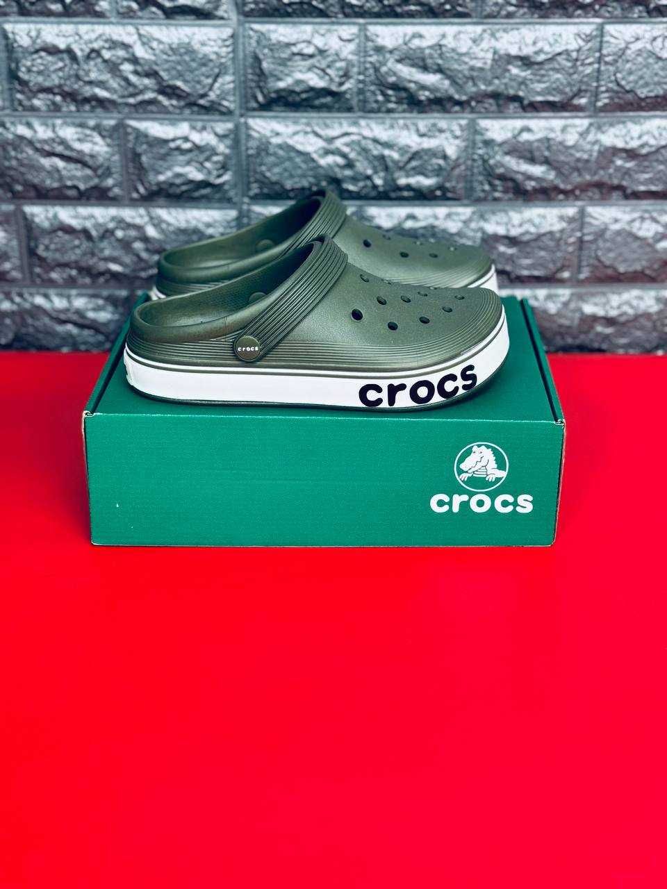 Летний must-have! Тапочки Crocs Khaki женские универсальные Крокс 2025