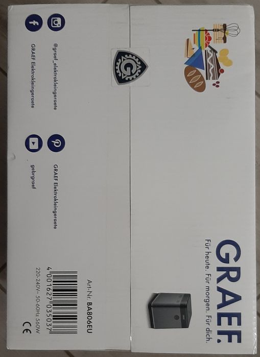 Profesionalny wielofunkcyjny wypiekacz do chleba Graef BA 806