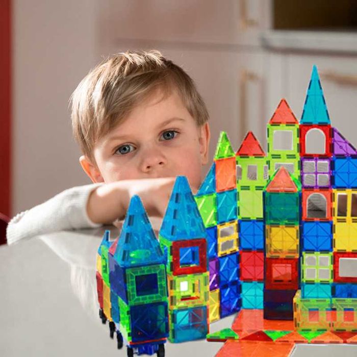 KLOCKI MAGNETYCZNE 3D ZESTAW XXL edukacyjne układanka 120el dla dzieci