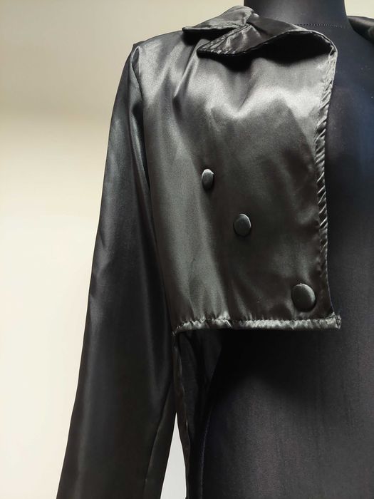 Kostium czarny frak z satyny, strój przebranie rozmiar M - /27