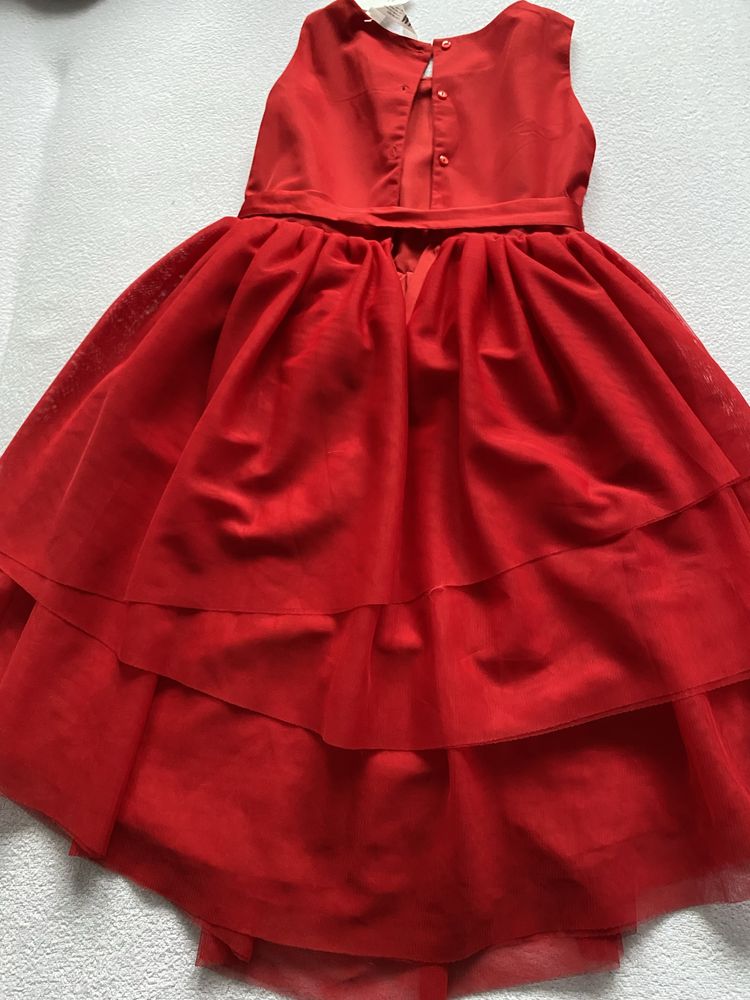 Piekna czerwona sukienka h&m 134-140 nowa