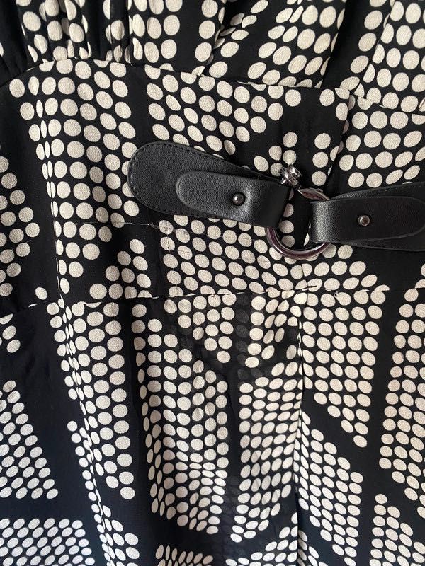 Massimo Dutti kopertowa sukienka transparentna w grochy 38 M