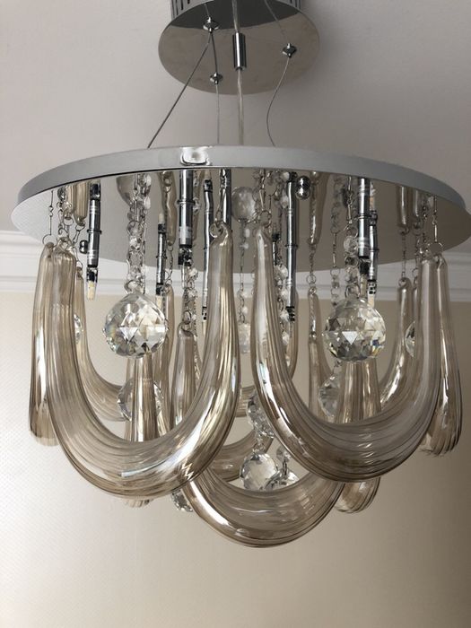 Lampa wisząca sufitowa - kryształy z żarówkami ledowymi