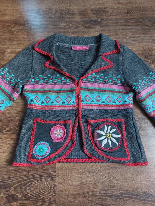 Sweter vintage 128 dla dziewczynki