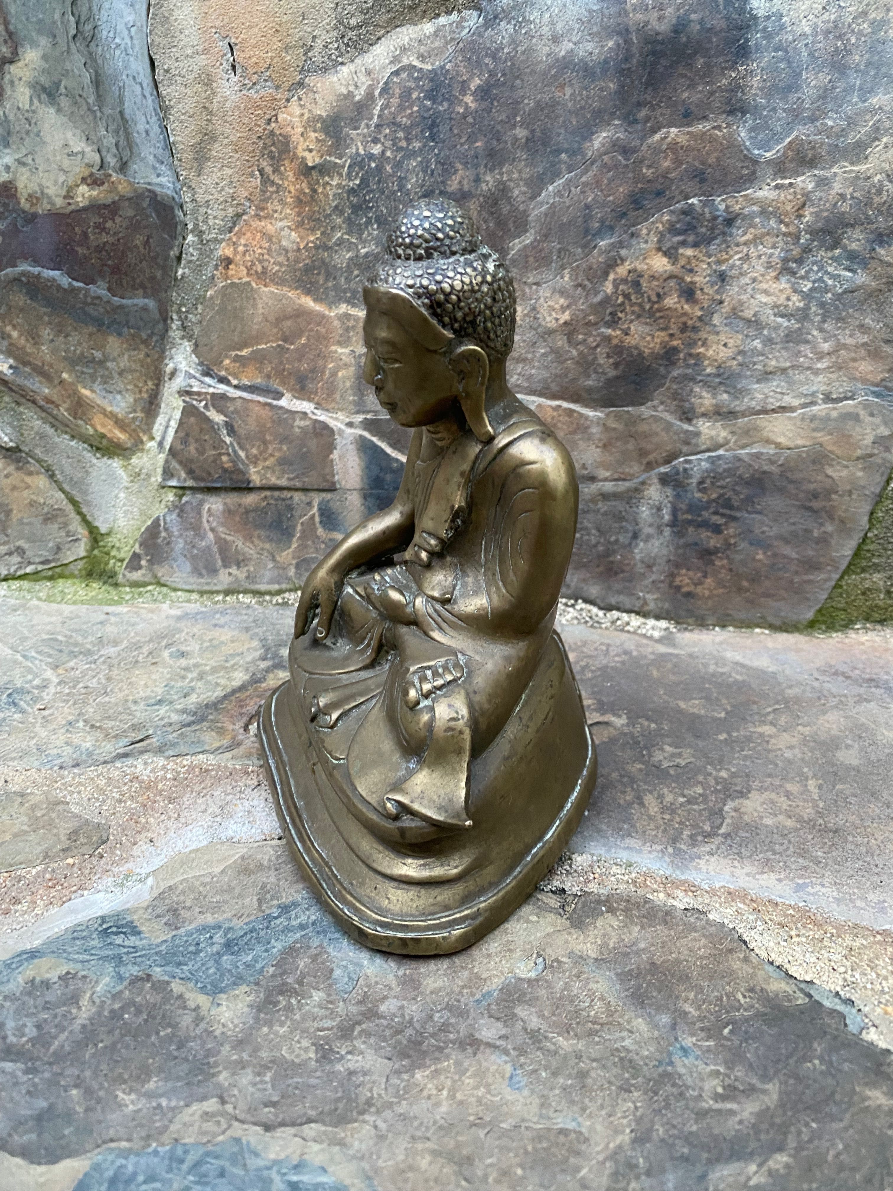 Buda Chinês Séc XIX Bronze 18 cm