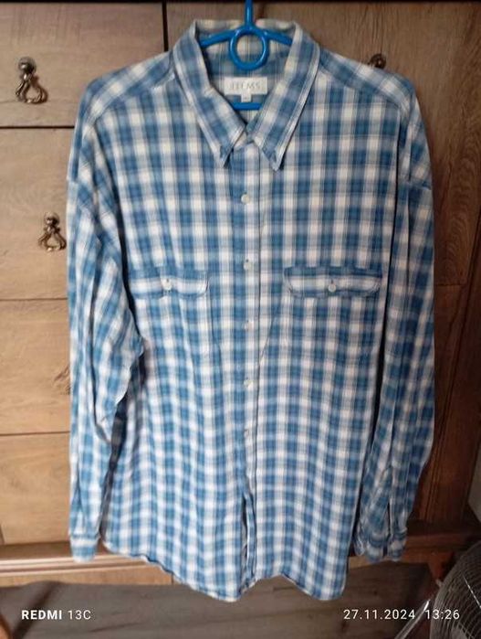 Koszula męska w kratkę XL (XXL) bawełna 100%