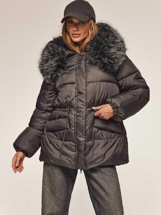 Куртка зимова бомбер пуфер пуховик пальто оверсайз