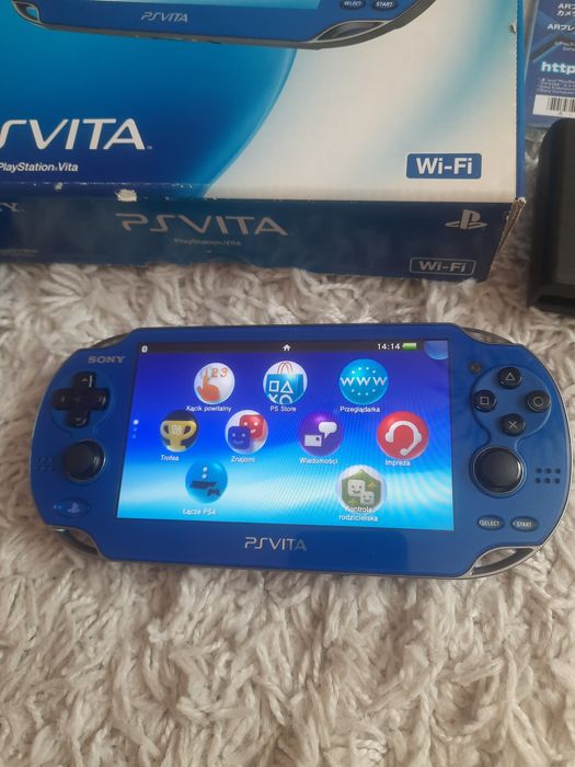 Konsola ps vita fat sapphire blue niebieska oled karta 8gb gundam