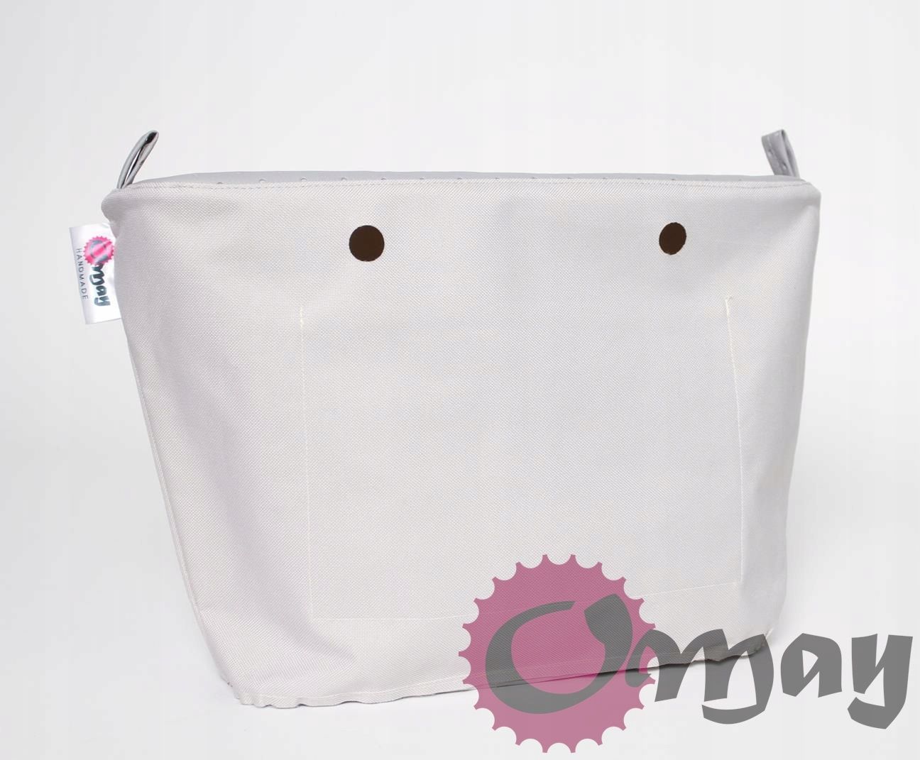 organizer OBAG MINI szary ekoskóra 2 kieszenie elegancki wkład OMAY.PL