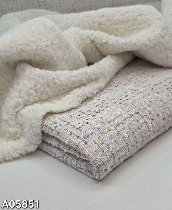 Ткань  экокожа намеху,твид Шанель на  меху опт и розница