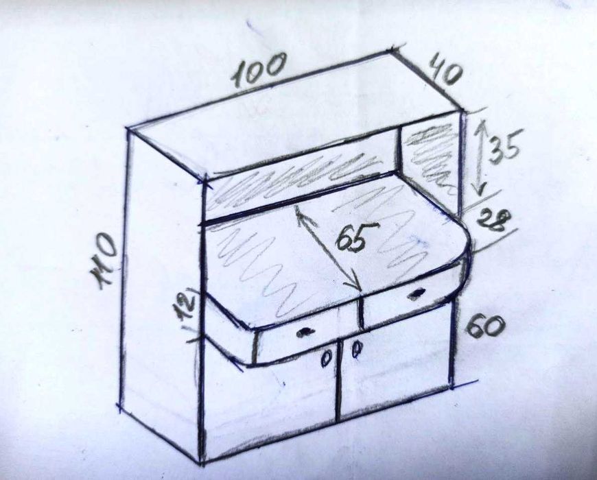 Стол торговый, прилавок продавца, кассовый стол