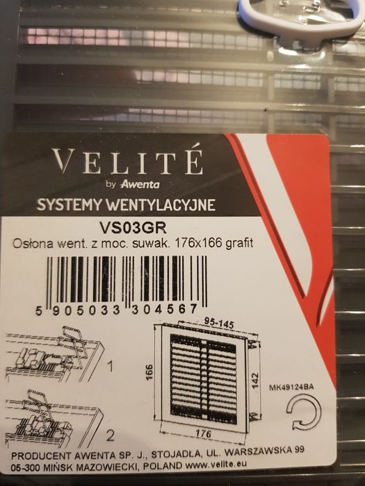 Kratka wentylacyjna z siatką osłona gradit