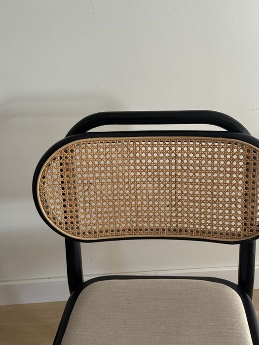 Kave home krzesło drewniane rattan plecionka wiedeńska fameg kave home