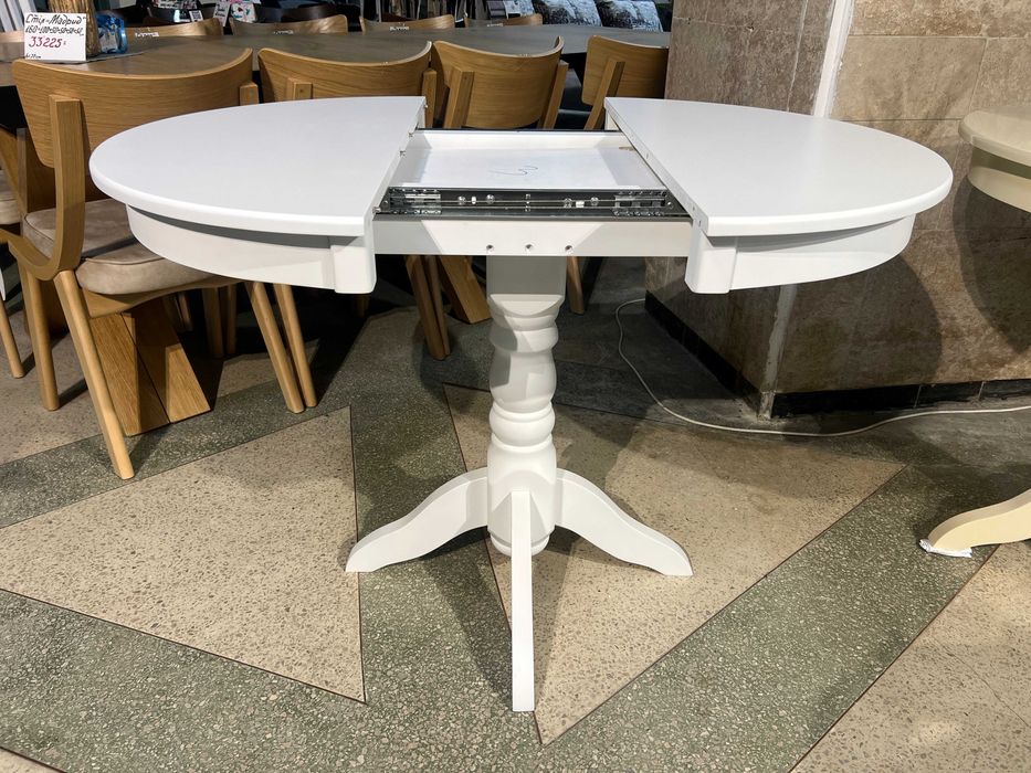 Стіл Гостинний д80+30 круглий розкладний на кухню кухонний для кухні