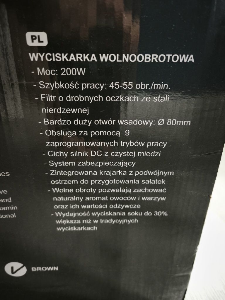 Nowa Wyciskarka Wolnoobrotowa Vita Juice