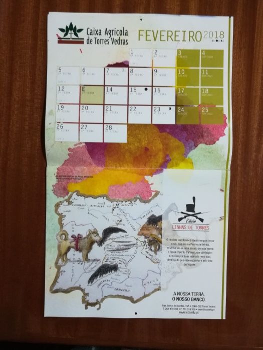 Calendário CA Linhas de Torres - Colecionismo