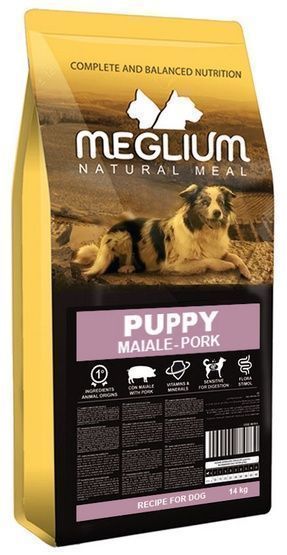 Kompletna karma z witaminami dla szczeniąt - Meglium WIEPRZOWINA 14kg