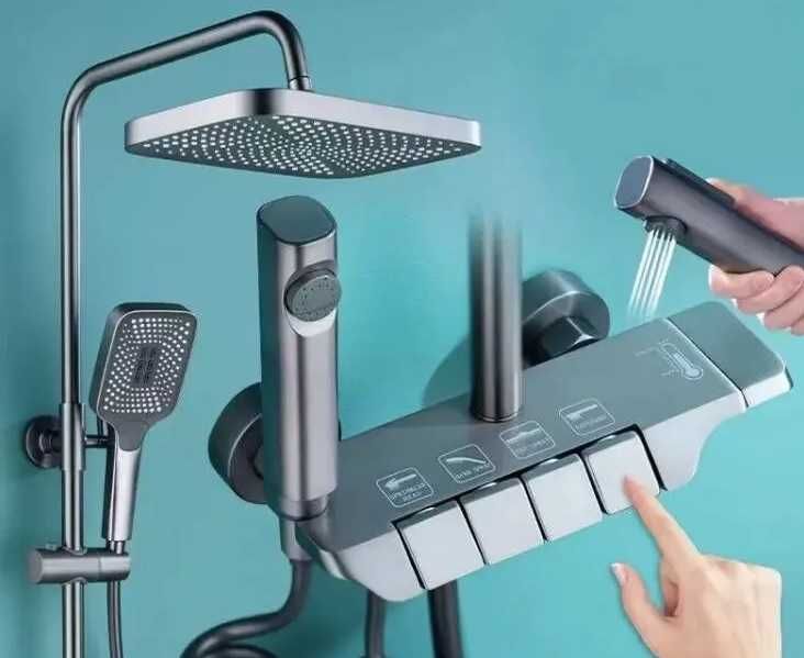 Душова система Душеграй з кнопочною системою піаніно, тропічний душ