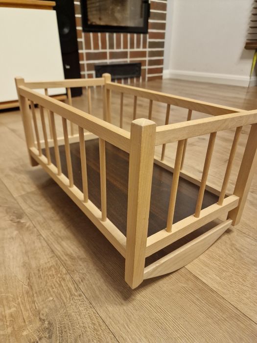 ŁÓŻECZKO DREWNIANE bujane dla lalek KOŁYSKA zabawka dla dzieci