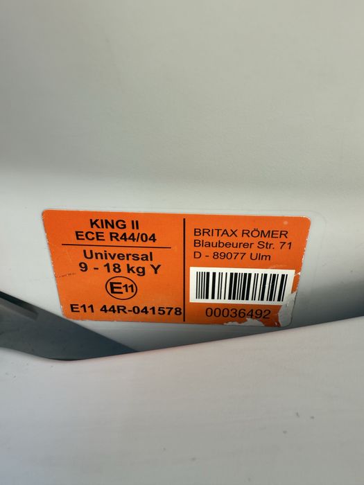 Fotelik samochodowy Britax Romer King II 9-18 kg