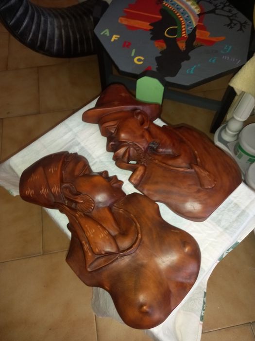 Arte africana-casal de nativos