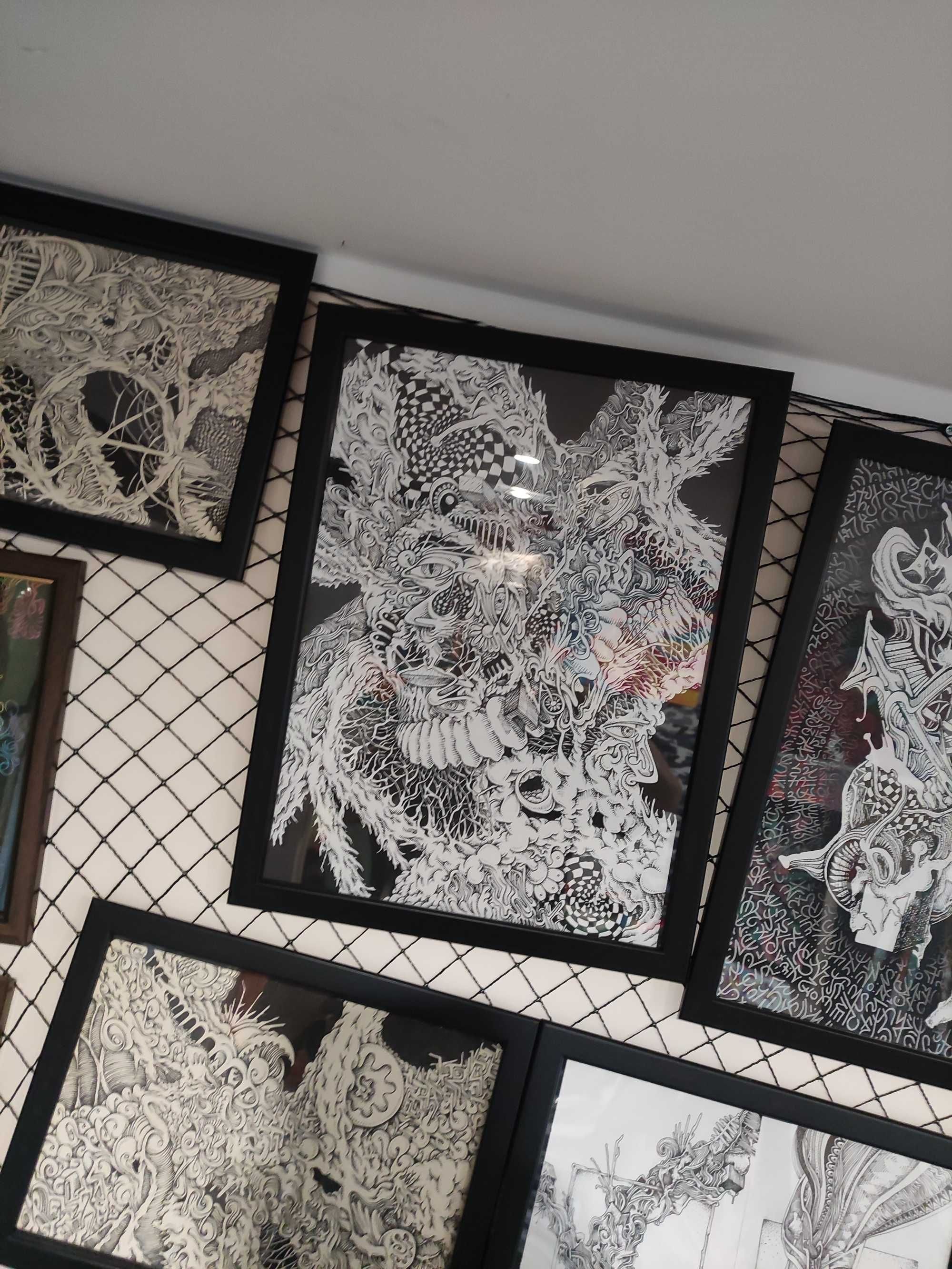 Obraz "WEWNĄTRZ" 40x30 Abstrakcja Surrealizm POLSKA oprawiona Grafika