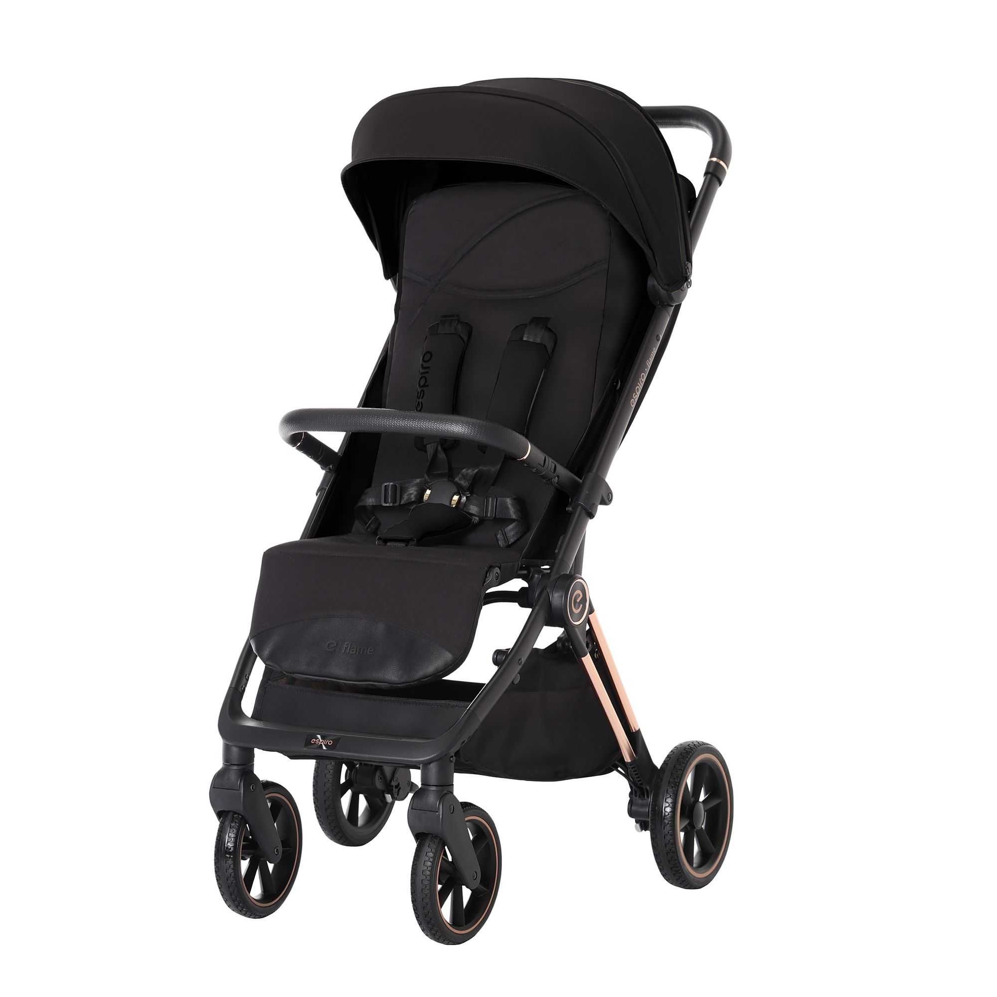 Nowość 2025 wózek spacerowy ESPIRO FLAME 10 Black CZARNY Premium