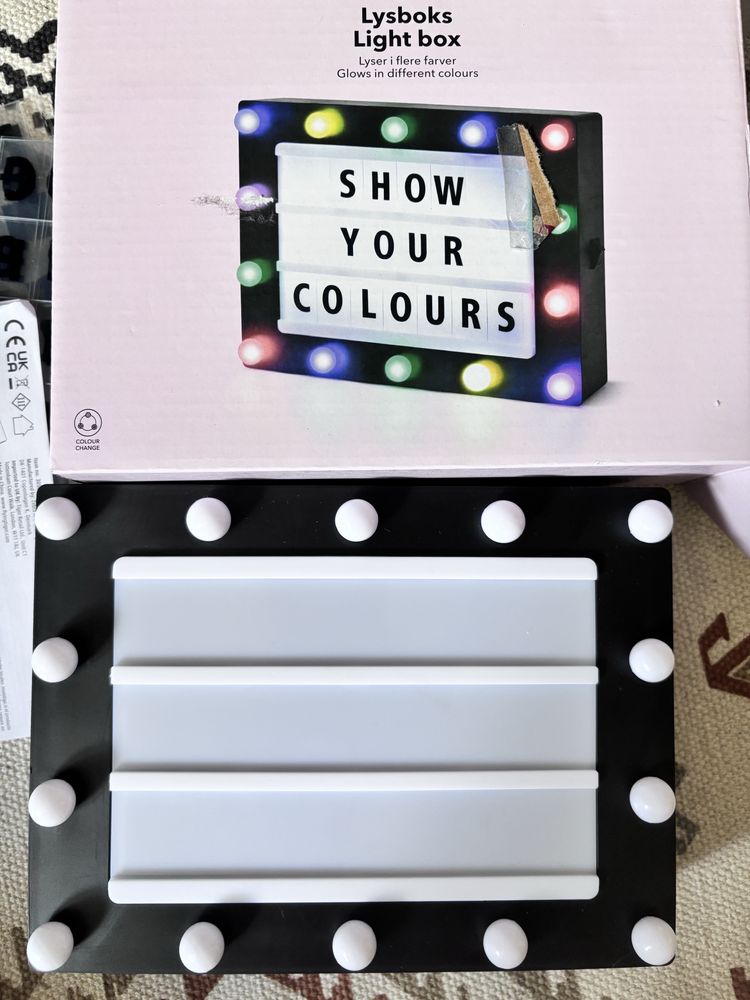 Tablica podświetlana light box literki