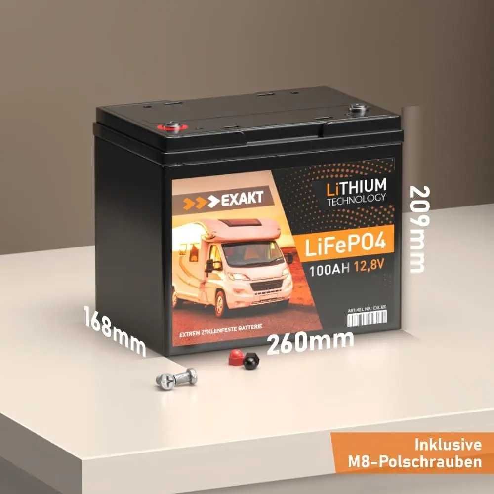 EXAKT LiFePO4 100Ah 12V with BMS Lithium Battery LiFePO4