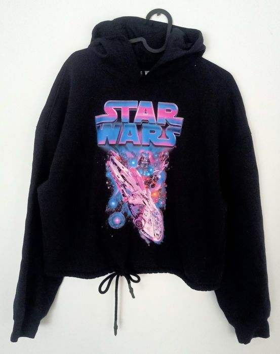 Czarna bluza z kapturem h&m rozmiar L star wars