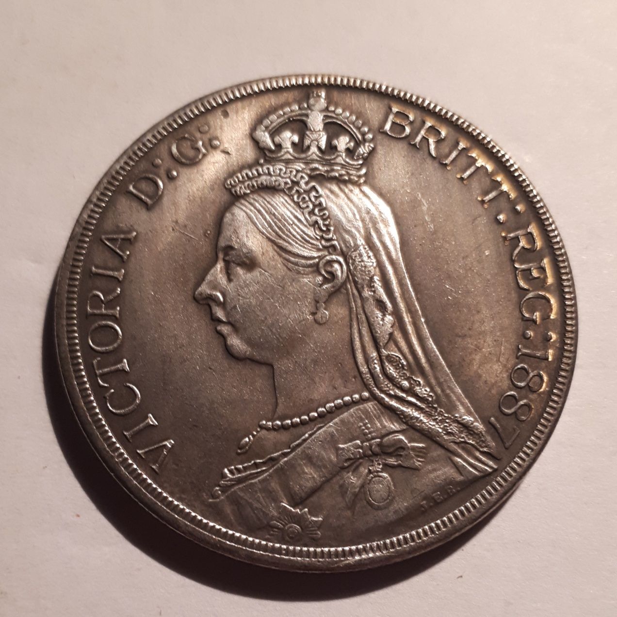 Replika monety 5 szylingów - Victoria 1887r