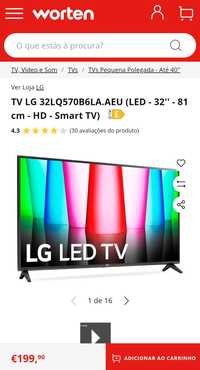 Vendo Smart TV LG 32'' HD