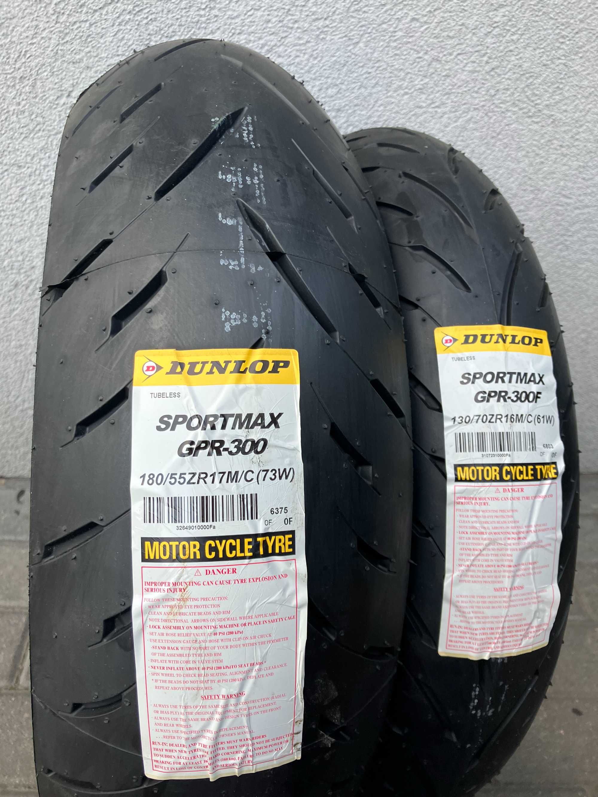 180/55ZR17 + 130/70ZR16 Dunlop SPORTMAX GPR300 TL CBR 900RR CB 600F