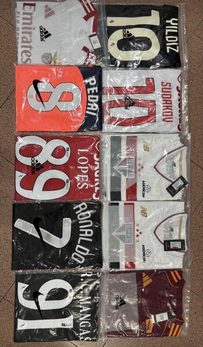 Lotes de camisolas de futebol e NBA (10, 15, 20, …)