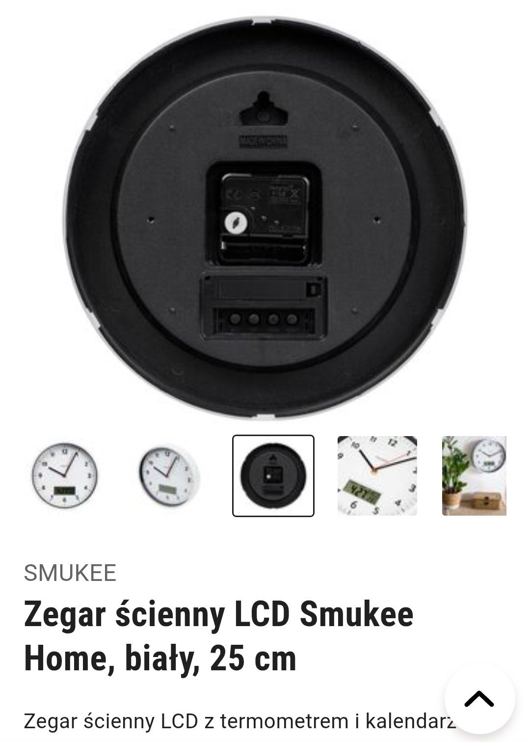 Nowy Zegar ścienny  termometrem i kalendarzem smukee