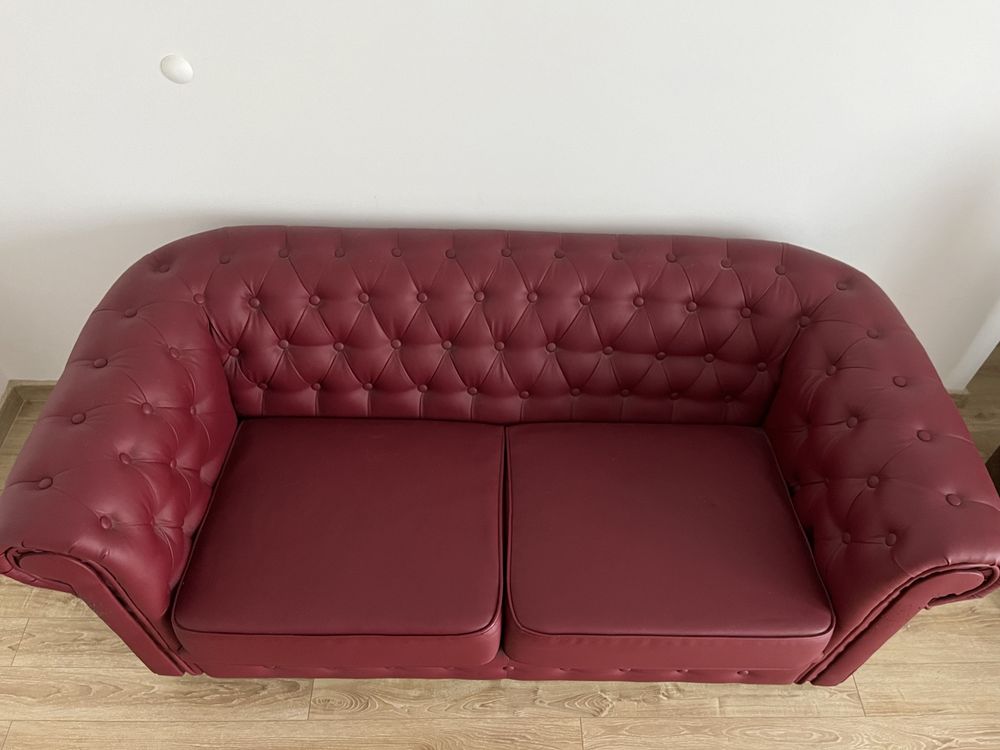 Sofa vintage krwista czerwien